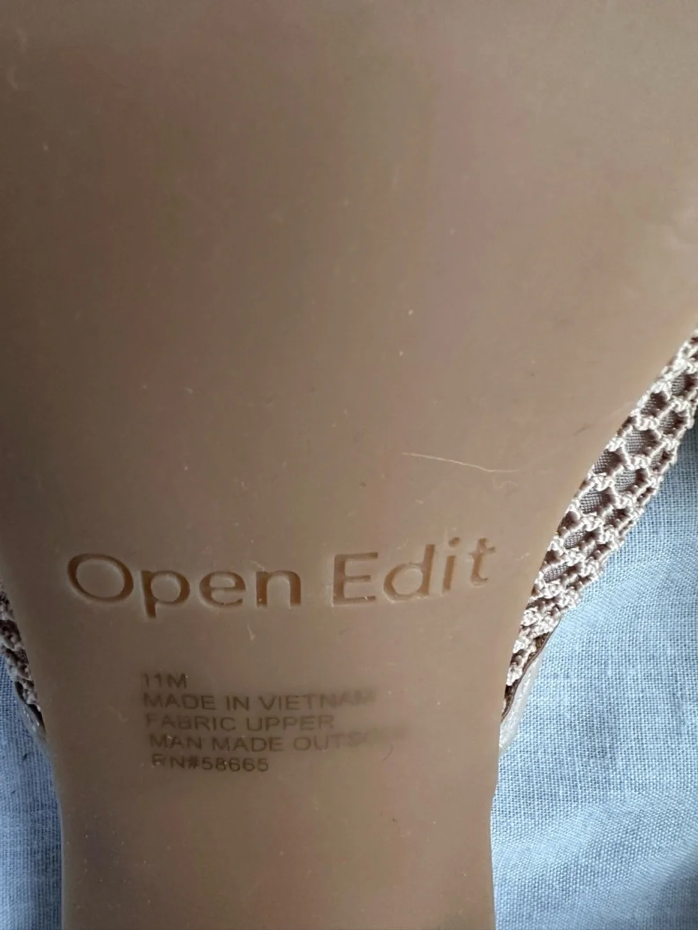 Open Edit Colette Mesh Mule Heels Beige Block Heel Sandals Size 11 - Picture 7 of 11